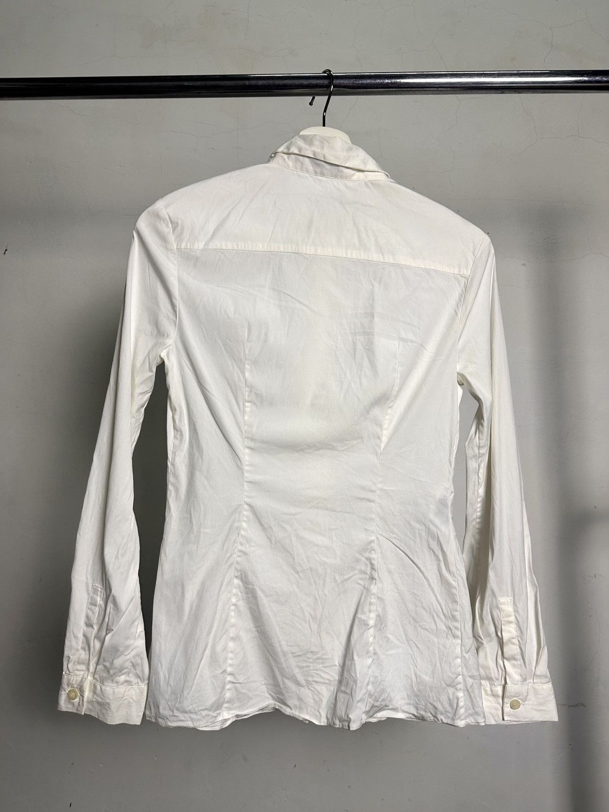 Prada Prada Milano Distressed White Button-Up Shirt Size US XS / EU 42 / 0 - 6 Thumbnail