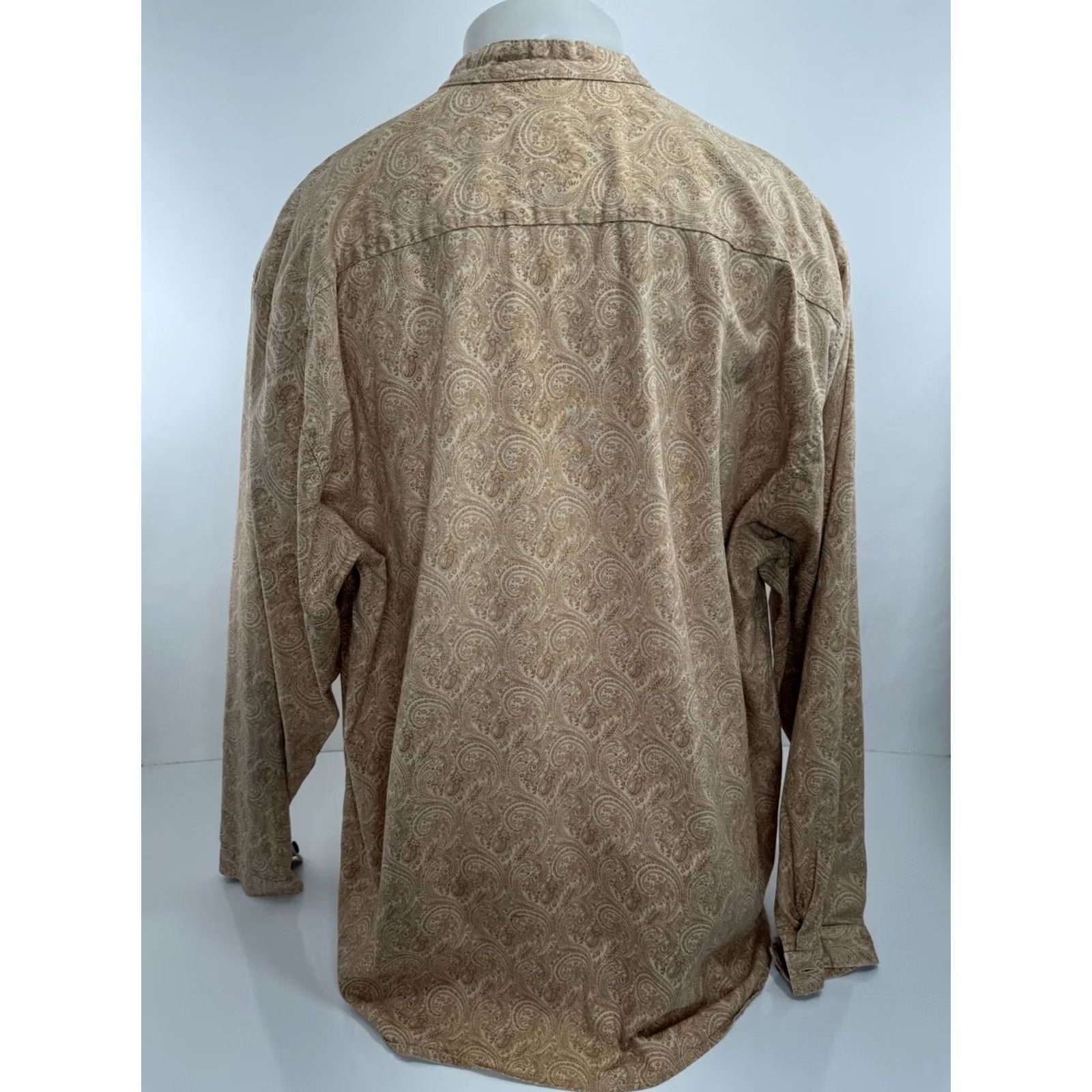 Vintage WAHMAKER Paisley Western Mens XXL Shirt Button-Up Long Sleeve Beige / Brown 2XL T1 Size US XXL / EU 58 / 5 - 4 Thumbnail