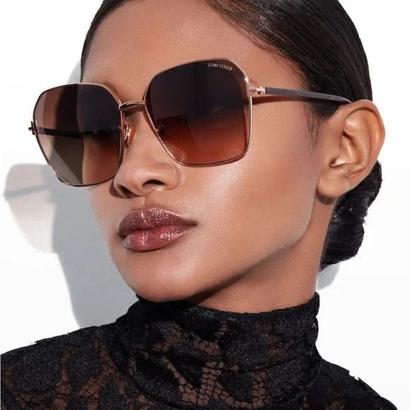 Tom Ford Tom Ford CLAUDIA-02 Women Sunglasses Gold Brown FT0839 52F Size ONE SIZE - 5 Thumbnail