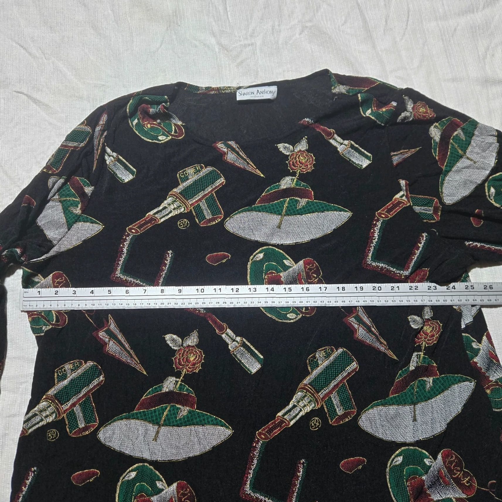 Vintage VINTAGE Sharon Anthony Shirt Women 24W Black Long Sleeve Button-Up 90s Womens Size 4XL / US 24-26 - 4 Thumbnail