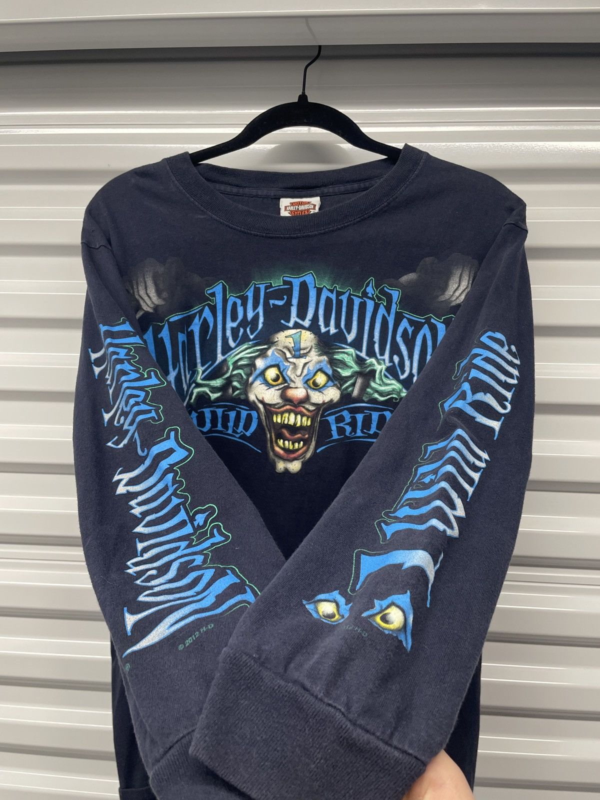 Harley Davidson Rare Vintage 00s Harley Davidson Clown Long Sleeve Size US M / EU 48-50 / 2 - 1 Thumbnail