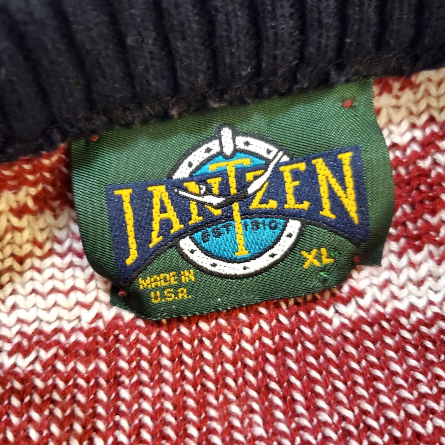 Jantzen Vtg Jantzen Sweater Mens XL Blue Red Pullover Aztec Southwest Tribal 80s USA Size US XL / EU 56 / 4 - 5 Thumbnail