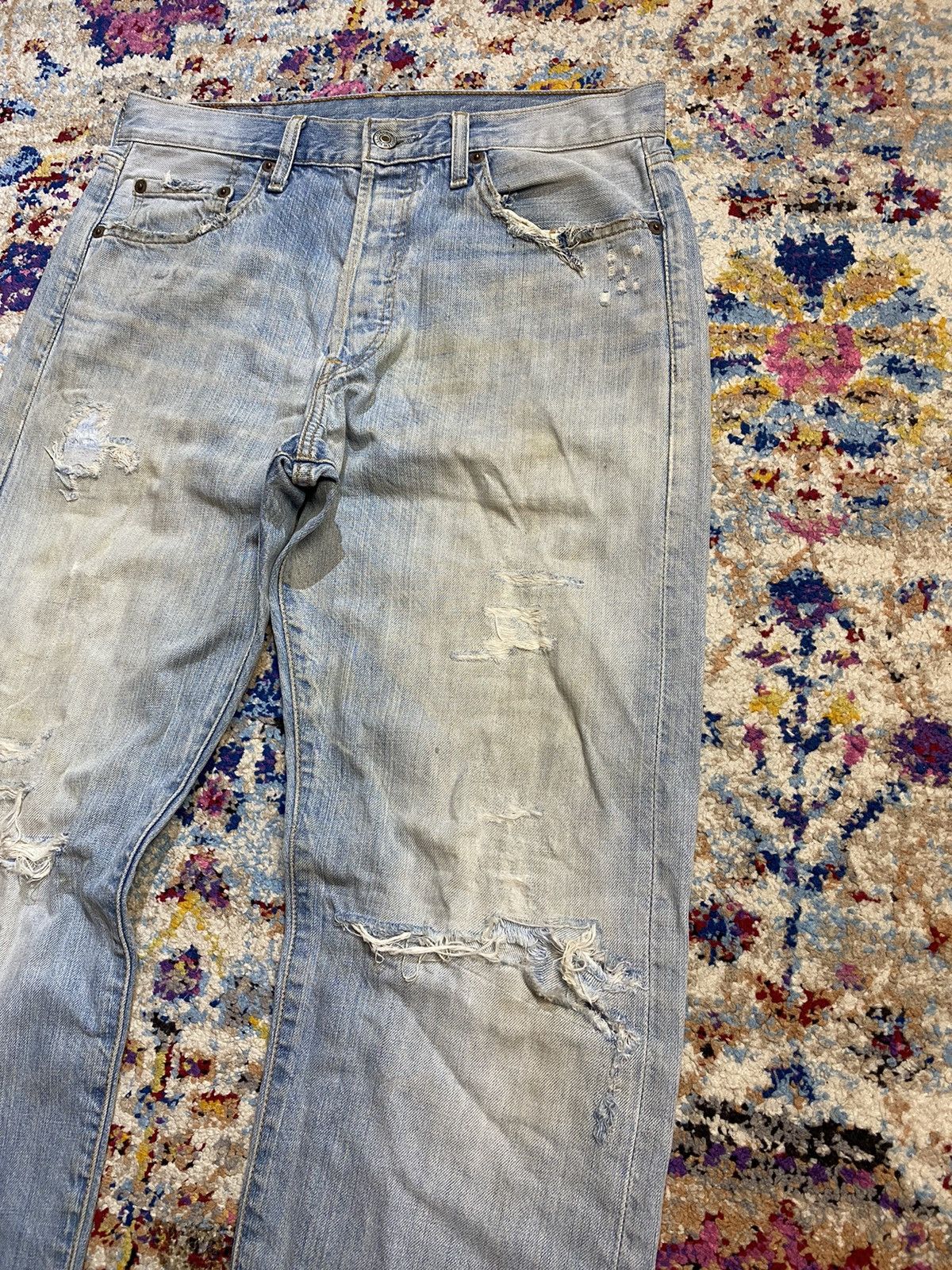Levi's × Vintage Distressed Washed Blue Rindem Japan 501 Levis 30x32 Size US 32 / EU 48 - 4 Thumbnail