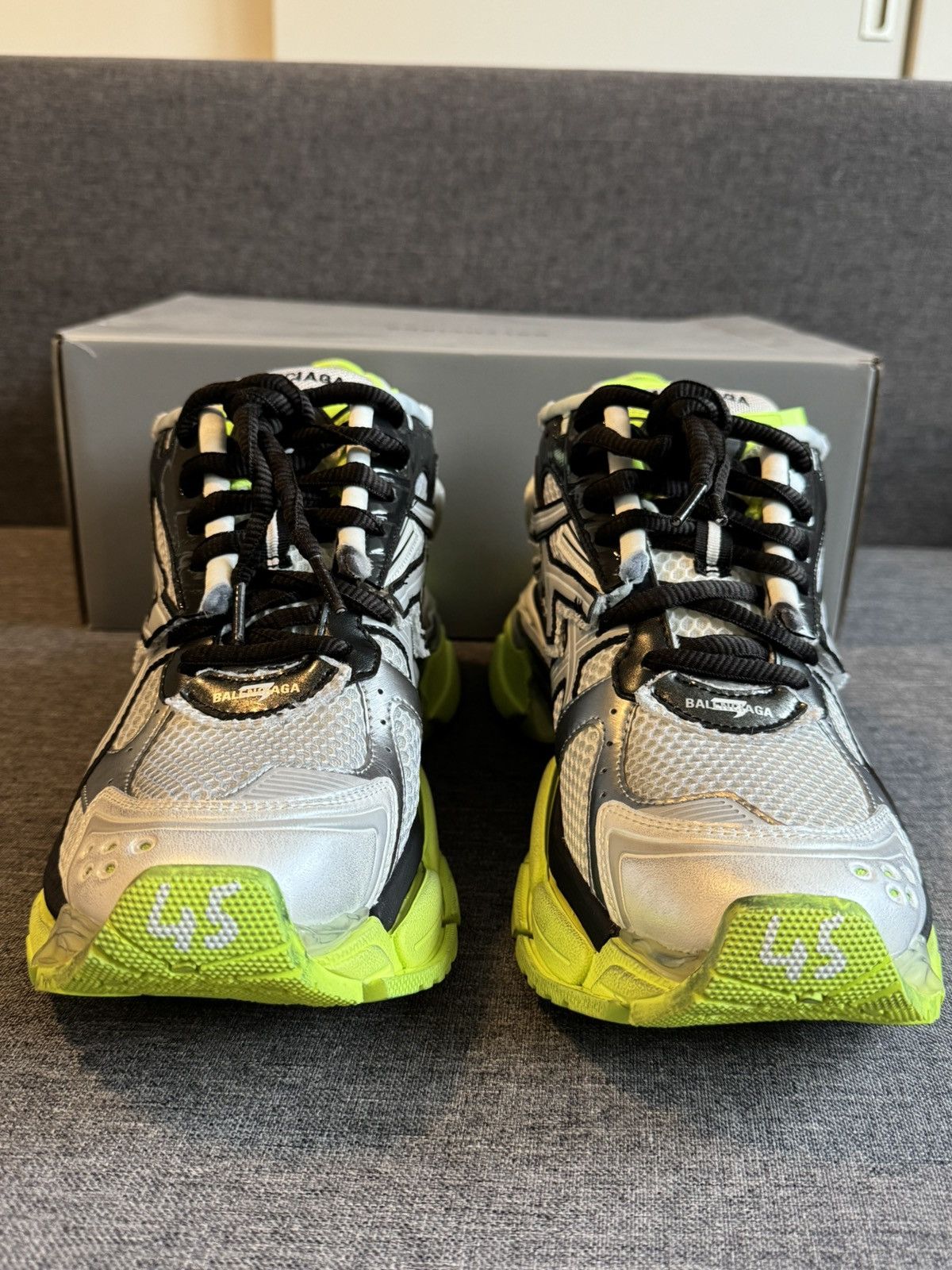 Balenciaga Balenciaga Runner White Neon Size US 12 / EU 45 - 4 Thumbnail