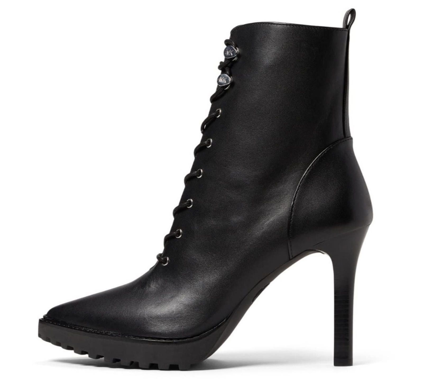 Michael Kors Michael Kors Kyle Lace-Up Boots Black Leather Zip 10 M NEW Size US 10 / IT 40 - 1 Thumbnail
