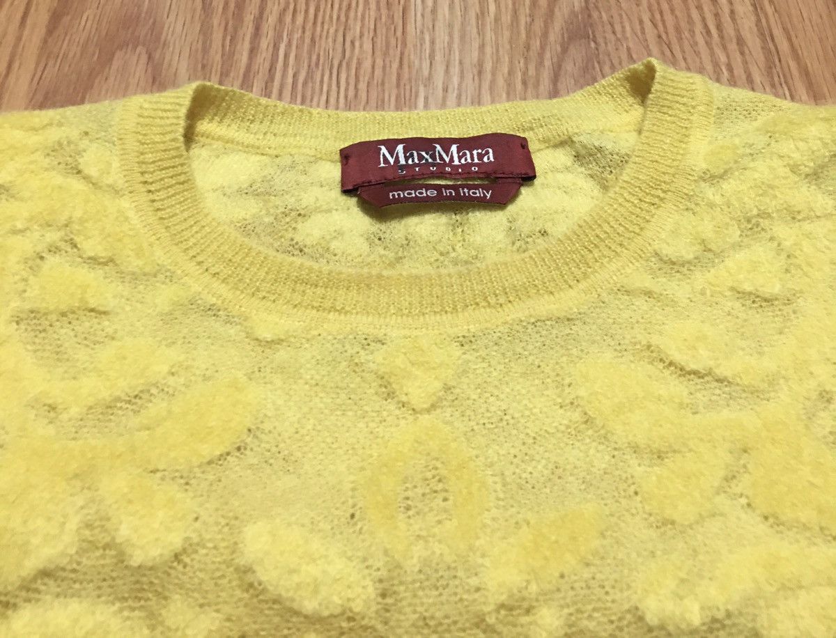 Max Mara Max Mara Studio Womens Yellow Top Floral Design Size S Size S / US 4 / IT 40 - 8 Thumbnail