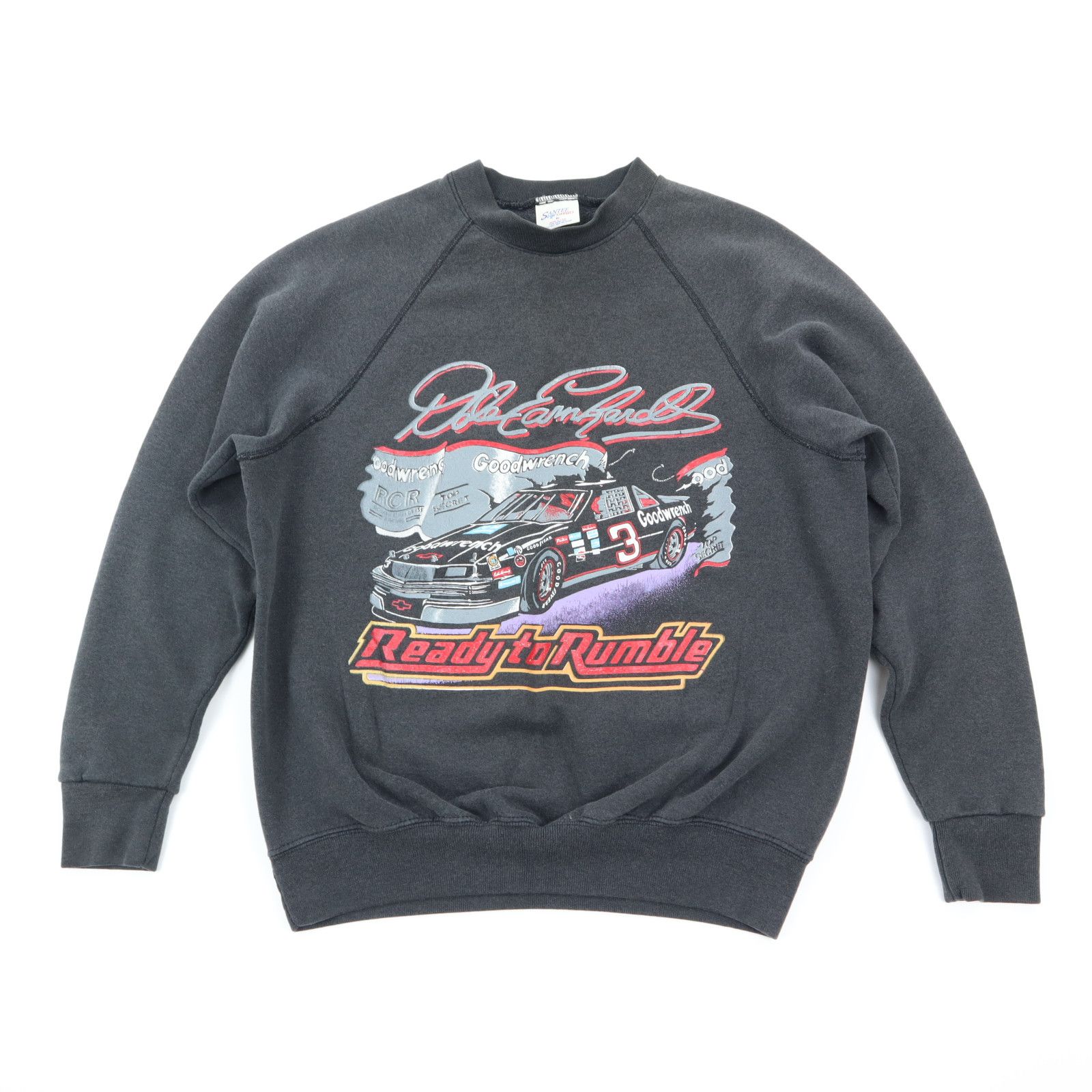 Image of 80's Dale Earnhardt Nascar Racing Sweatshirt in Black, Men's (Size XL)