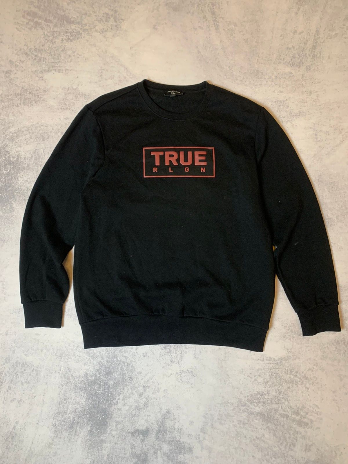 Pre-owned True Religion Centre Logo Crewneck Sweatshirt In Black