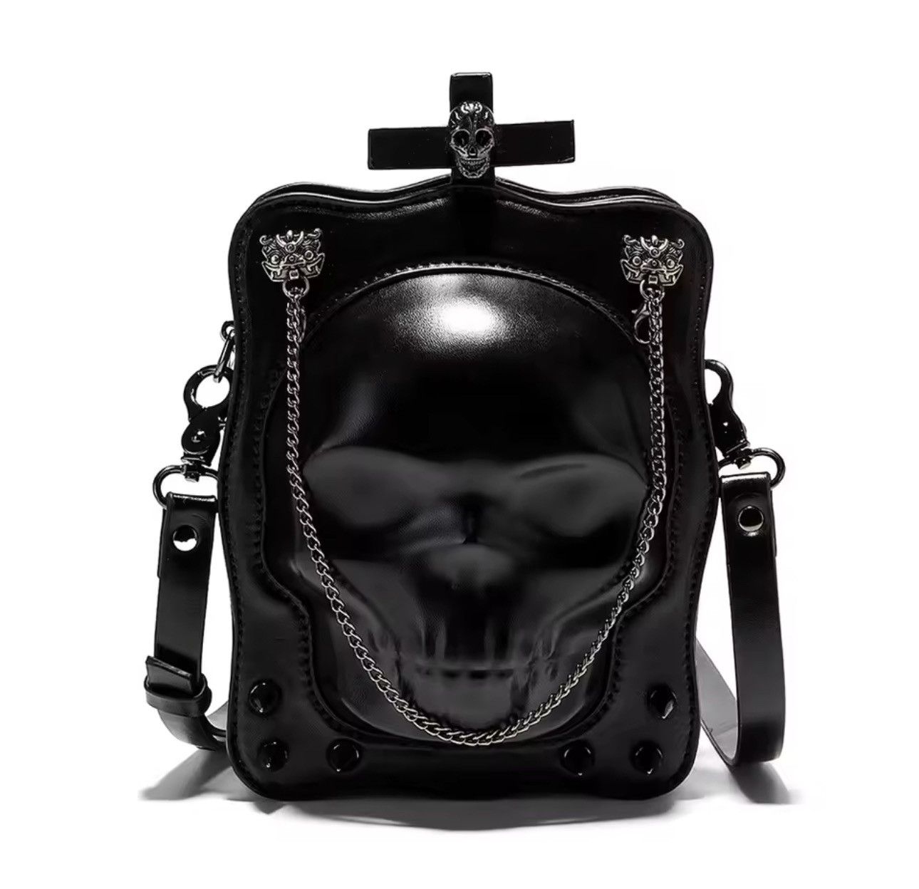 Japanese Brand × Vintage Halloween Theme Punk Rivet Skull Shape Shoulder bag Size ONE SIZE - 1 Thumbnail