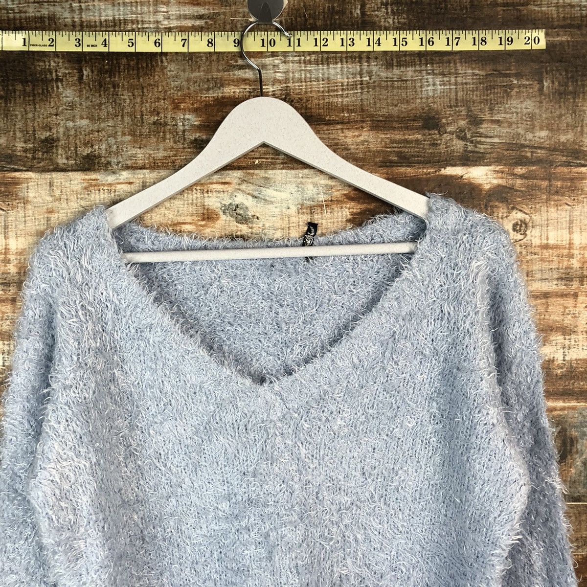 Homespun Knitwear × Japanese Brand DLL Double Focus Blue shaggy fur mohair Knitwear #C054 Size US L / EU 52-54 / 3 - 4 Thumbnail