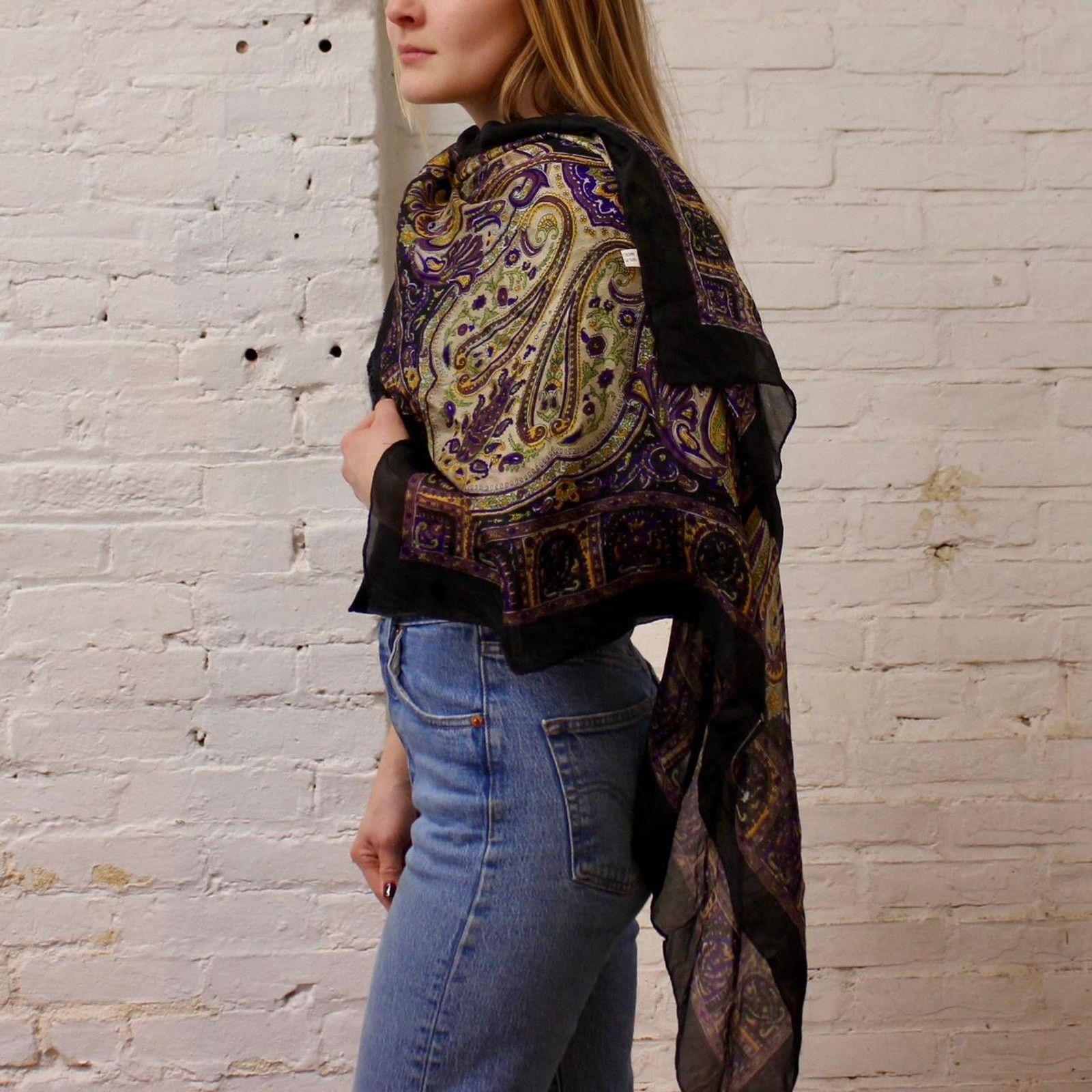 Other Vintage Paisley Silk Scarf Size ONE SIZE - 3 Thumbnail
