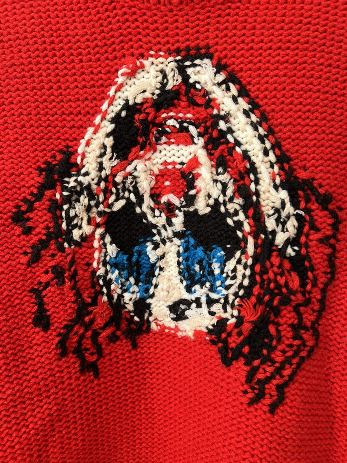 Doublet Hand Knit Jacquard Pullover Sweater - Red 🤡 Size US M / EU 48-50 / 2 - 7 Thumbnail