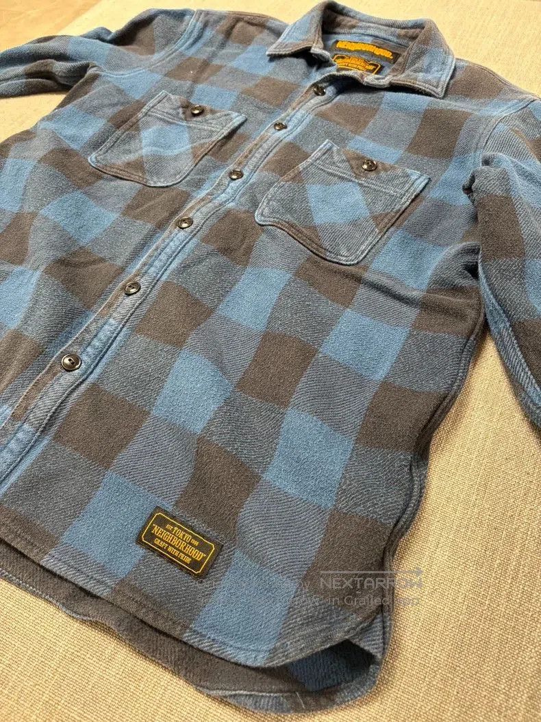 Neighborhood NEIGHBORHOOD Blue Black Plaid Shirt. Size US L / EU 52-54 / 3 - 4 Thumbnail