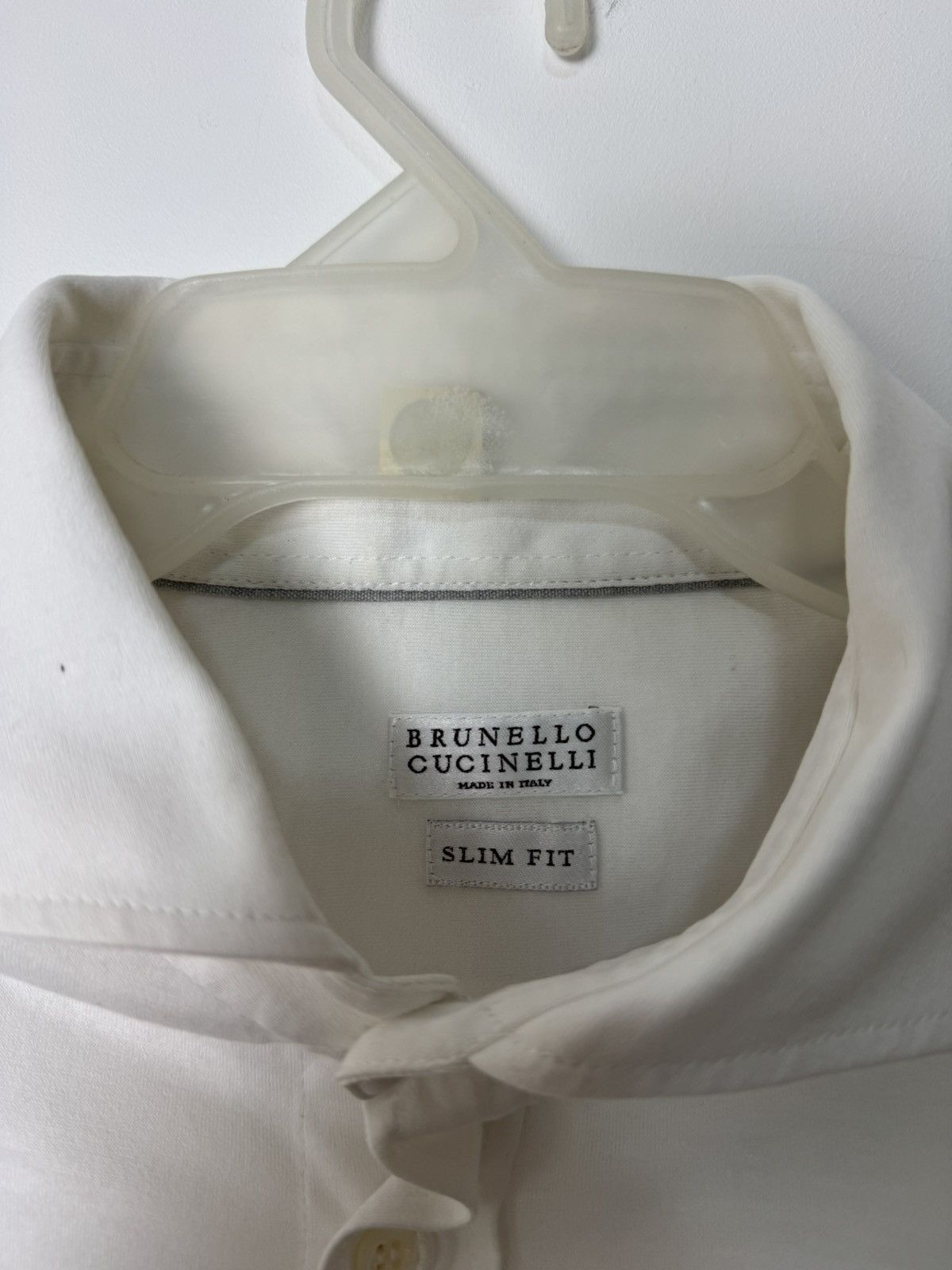 Brunello Cucinelli Brunello Cucinelli White Cotton Slim Fit Shirt Made in Italy Size US L / EU 52-54 / 3 - 4 Thumbnail