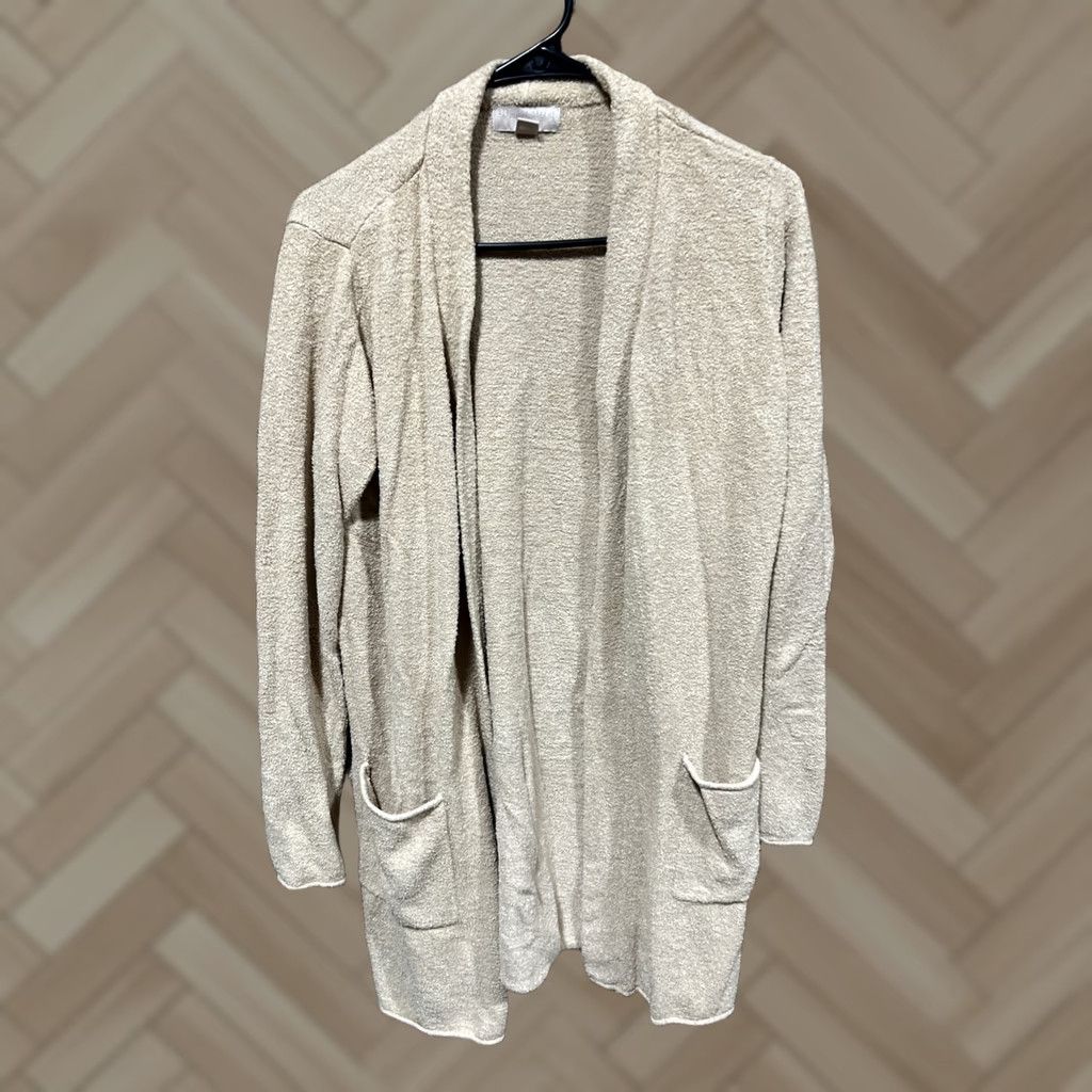 Vintage Barefoot Dreams Womens Cardigan Longline Beige Open Front Pockets CozyChic Lite Size Medium Size M / US 6-8 / IT 42-44 - 1 Thumbnail