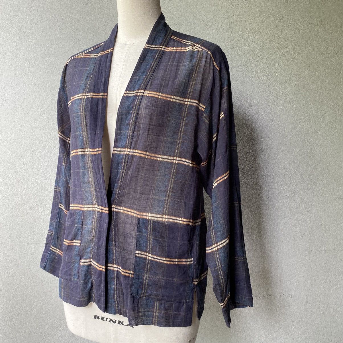 Isabel Marant Etoile ISABEL MARANT ETOILE Navy Plaid Open-Front Shirt Size XXS / US 00 / IT 34 - 14 Thumbnail