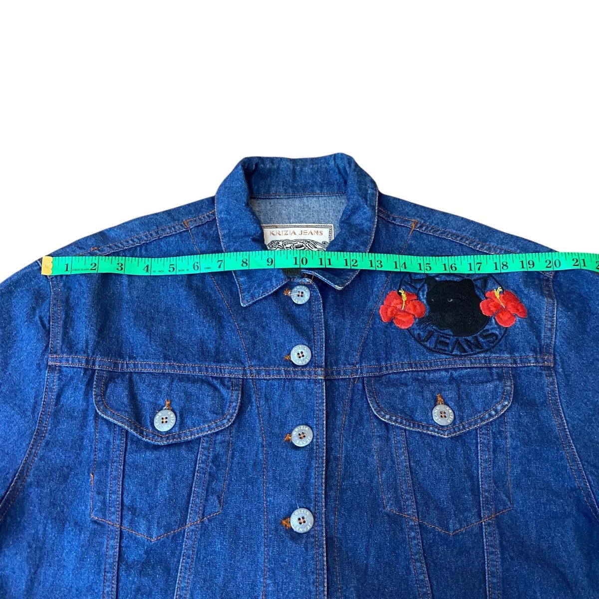 Krizia Vintage Krizia Jeans Embroidered Flowers Button Jacket Size S / US 4 / IT 40 - 19 Thumbnail