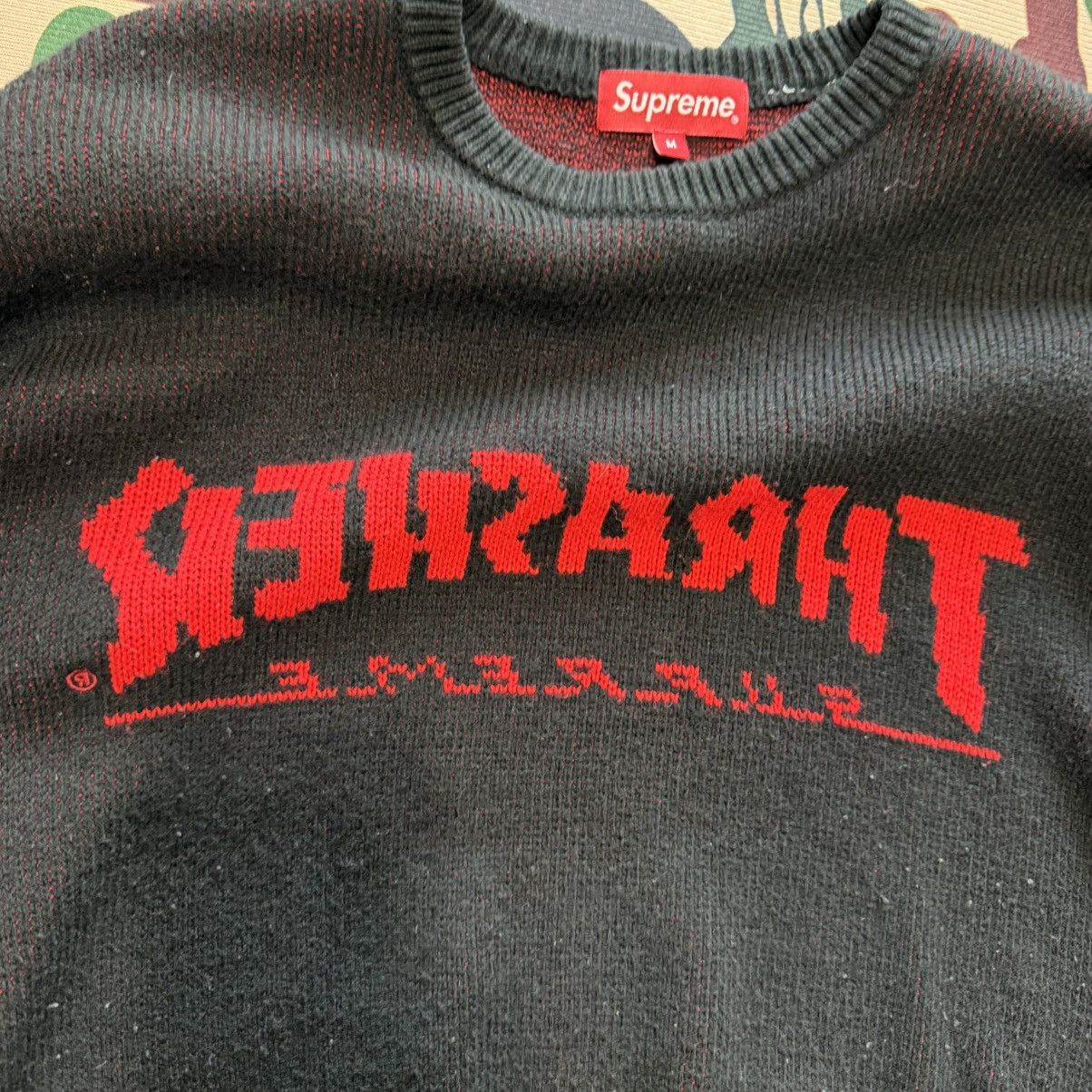 Supreme × Thrasher Supreme x Thrasher Reverse Logo Sweater FW21 Great Condition Size US M / EU 48-50 / 2 - 7 Thumbnail