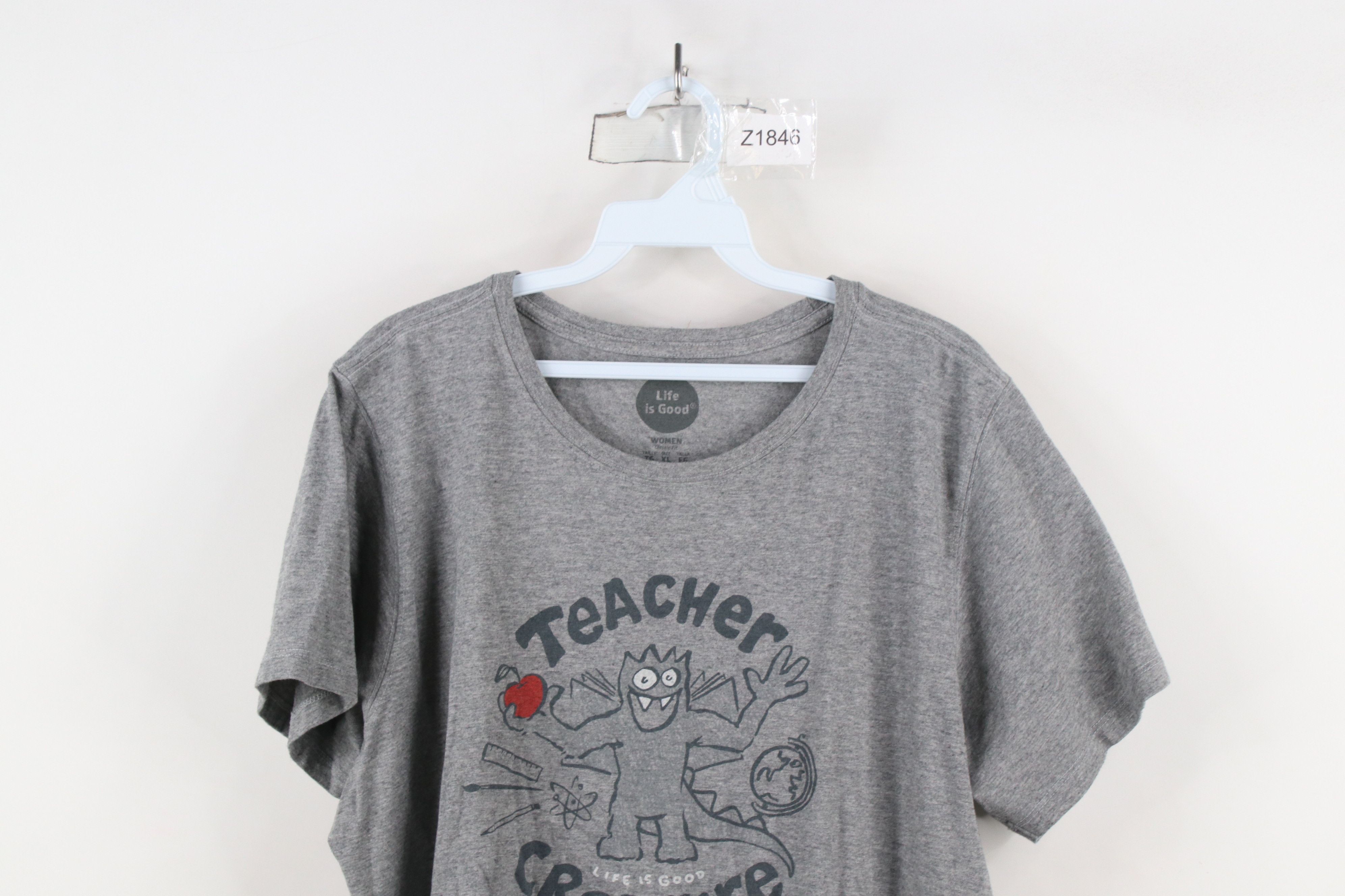 Life is Good × Vintage Life Is Good Teacher Creature Short Sleeve T-Shirt Gray Size XL / US 12-14 / IT 48-50 - 2 Thumbnail