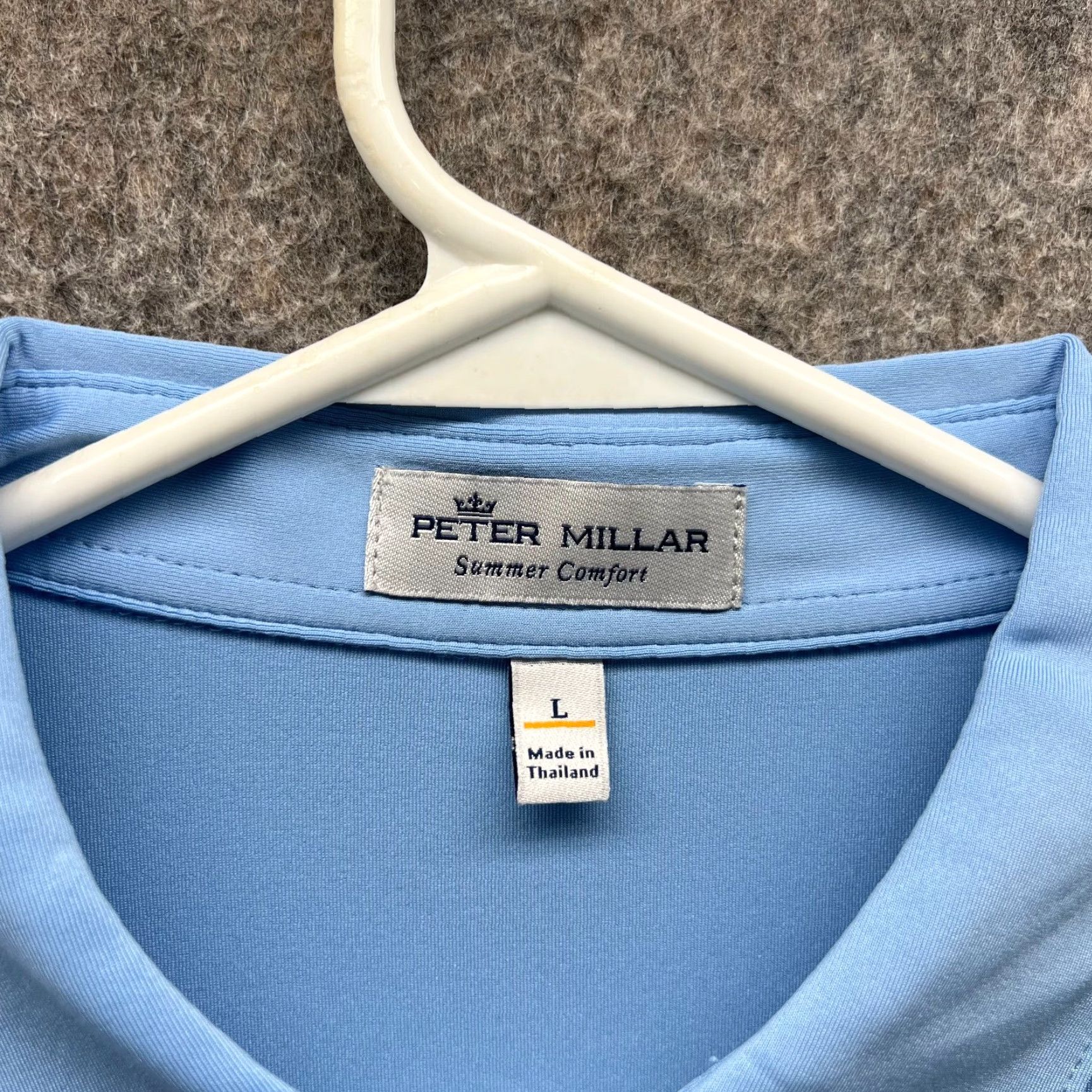 Peter Millar Peter Millar Polo Shirt Mens Large Blue Summer Comfort Performance Mighty Oaks Shirt Short Sleeve Solid Pattern Golf Apr 90s? Size US L / EU 52-54 / 3 - 6 Thumbnail
