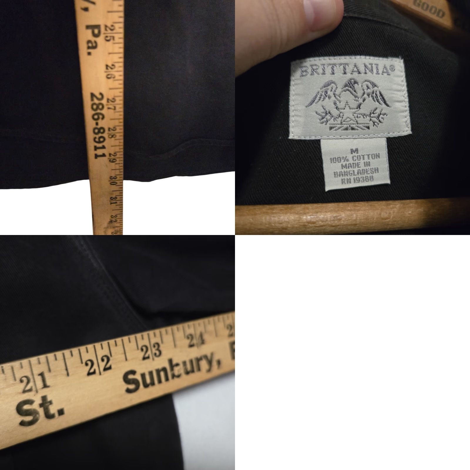 Vintage VINTAGE Brittania Button Up Shirt Western Men's M Black 100% Cotton Button-Up Collar Western Rocker 90s Mem Size US M / EU 48-50 / 2 - 8 Thumbnail