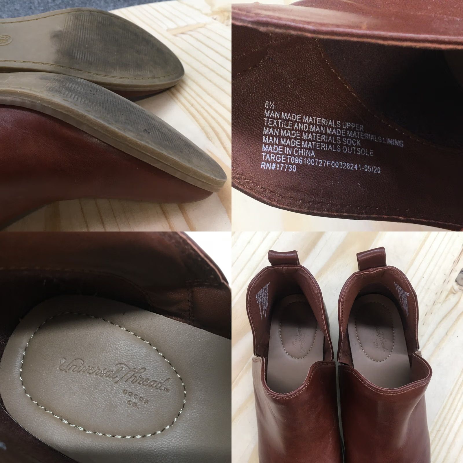 Vintage Universal Thread Boots Womens 6.5 Ankle Booties Brown Faux Leather Pull On Heel Block Casual Shoes Women Size US 7 / IT 37 - 10 Thumbnail