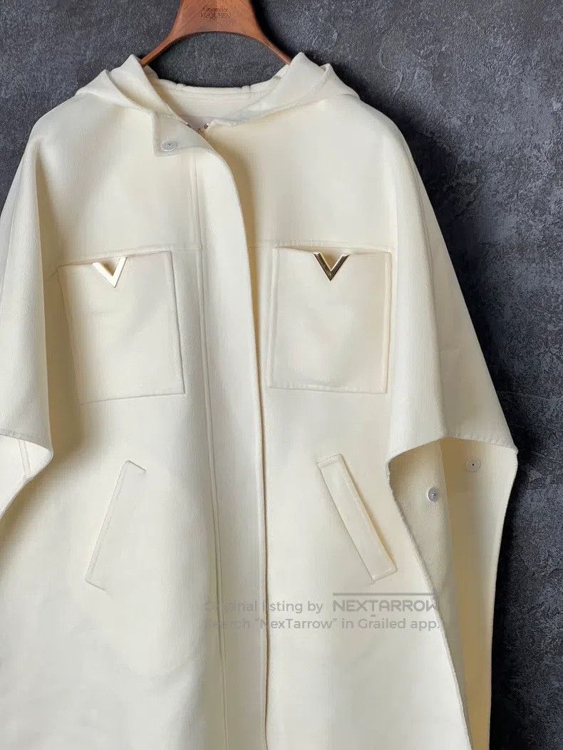 Valentino Valentino White cape coat with a hood of midi length Size S / US 4 / IT 40 - 3 Thumbnail