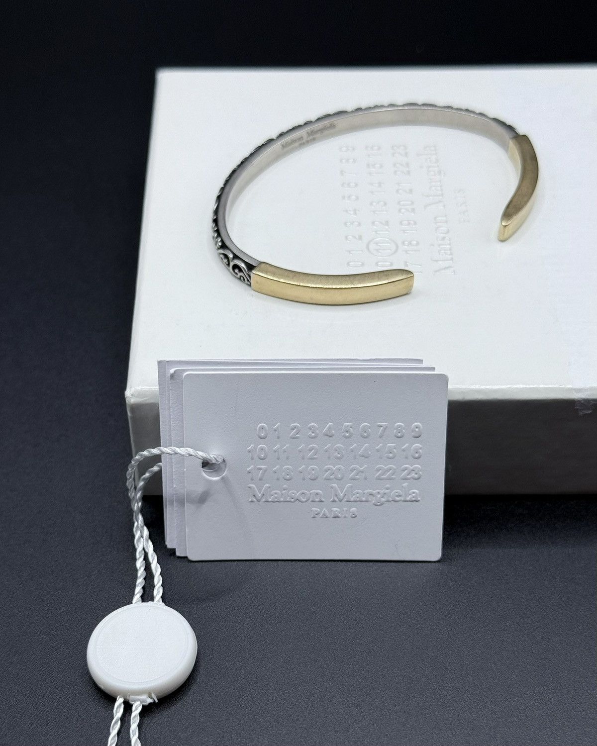 Maison Margiela Maison Margiela Engraved silver cuff bracelet. Size ONE SIZE - 5 Thumbnail