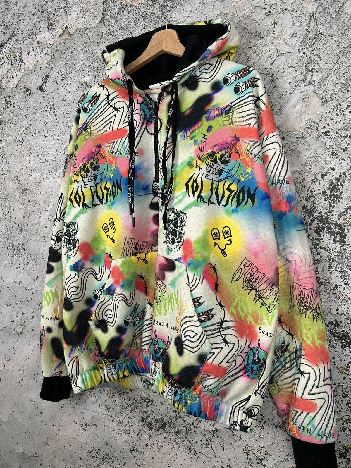 Asos Collusion Art Graphic Sketch Hoodie Streetwear Punk Hype Size US M / EU 48-50 / 2 - 2 Thumbnail