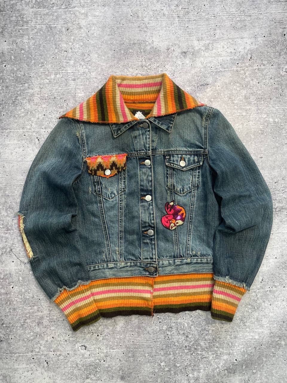 If Six Was Nine × Japanese Brand × Miss Sixty Vintage Crazy Miss Sixty Denim Knitted Jacket Y2K Size M / US 6-8 / IT 42-44 - 1 Thumbnail
