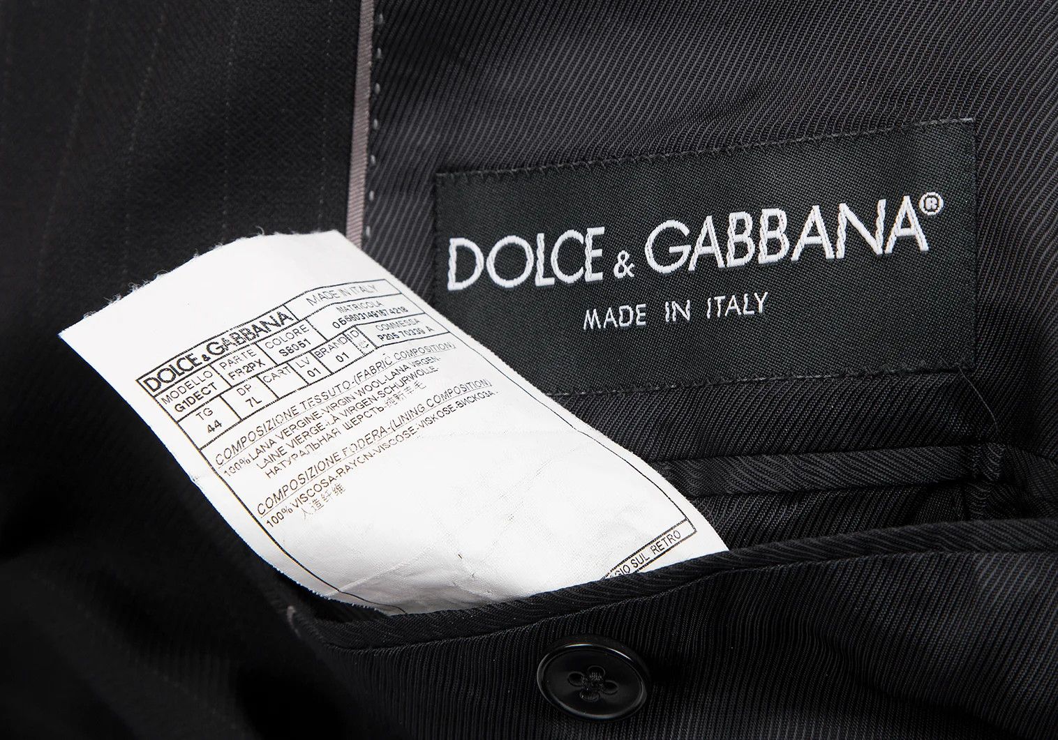 Dolce & Gabbana Martini Pinstripe Narrow Lapel Wool Jacket Black 44 Size US S / EU 44-46 / 1 - 18 Thumbnail