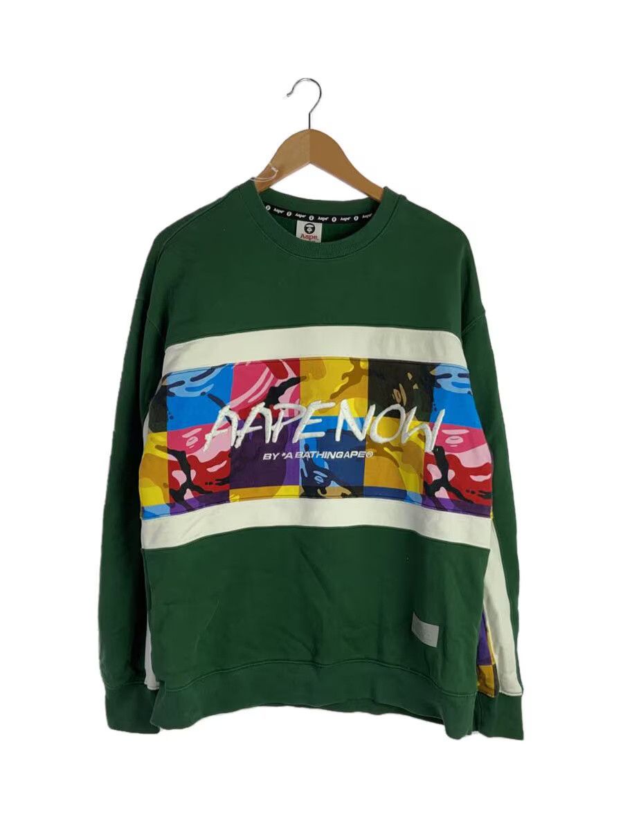 Bape A Bathing Ape Cotton Sweatshirt Green AAPSWM3824XAH Size US L / EU 52-54 / 3 - 1 Thumbnail