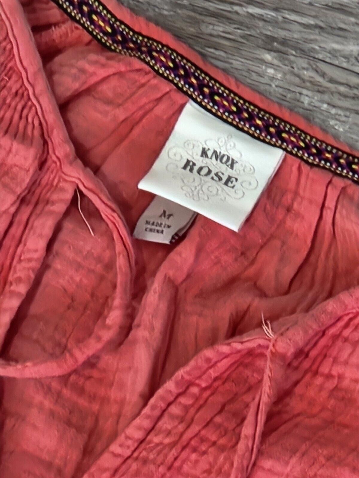 Designer Knox Rose Romper Medium Coral Pink Peach Short Sleeve V Neck Size 32" / US 10 / IT 46 - 3 Thumbnail