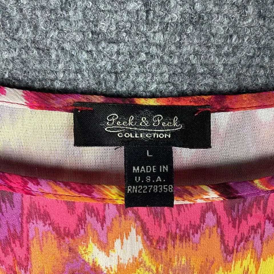 Other Peck & Peck Blouse Women's Large 3/4 Sleeve 100% Polyester L Size L / US 10 / IT 46 - 2 Thumbnail