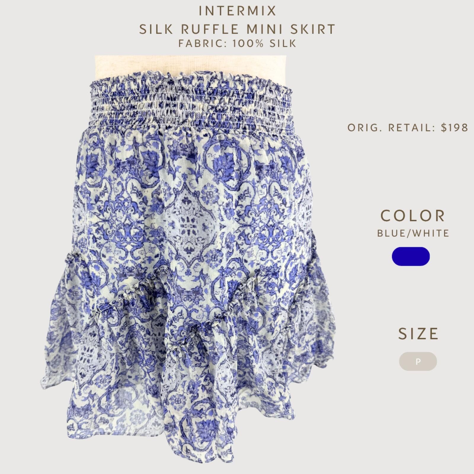 Other Intermix Silk Ruffle Mini Skirt P Size 26" / US 2 / IT 38 - 2 Thumbnail