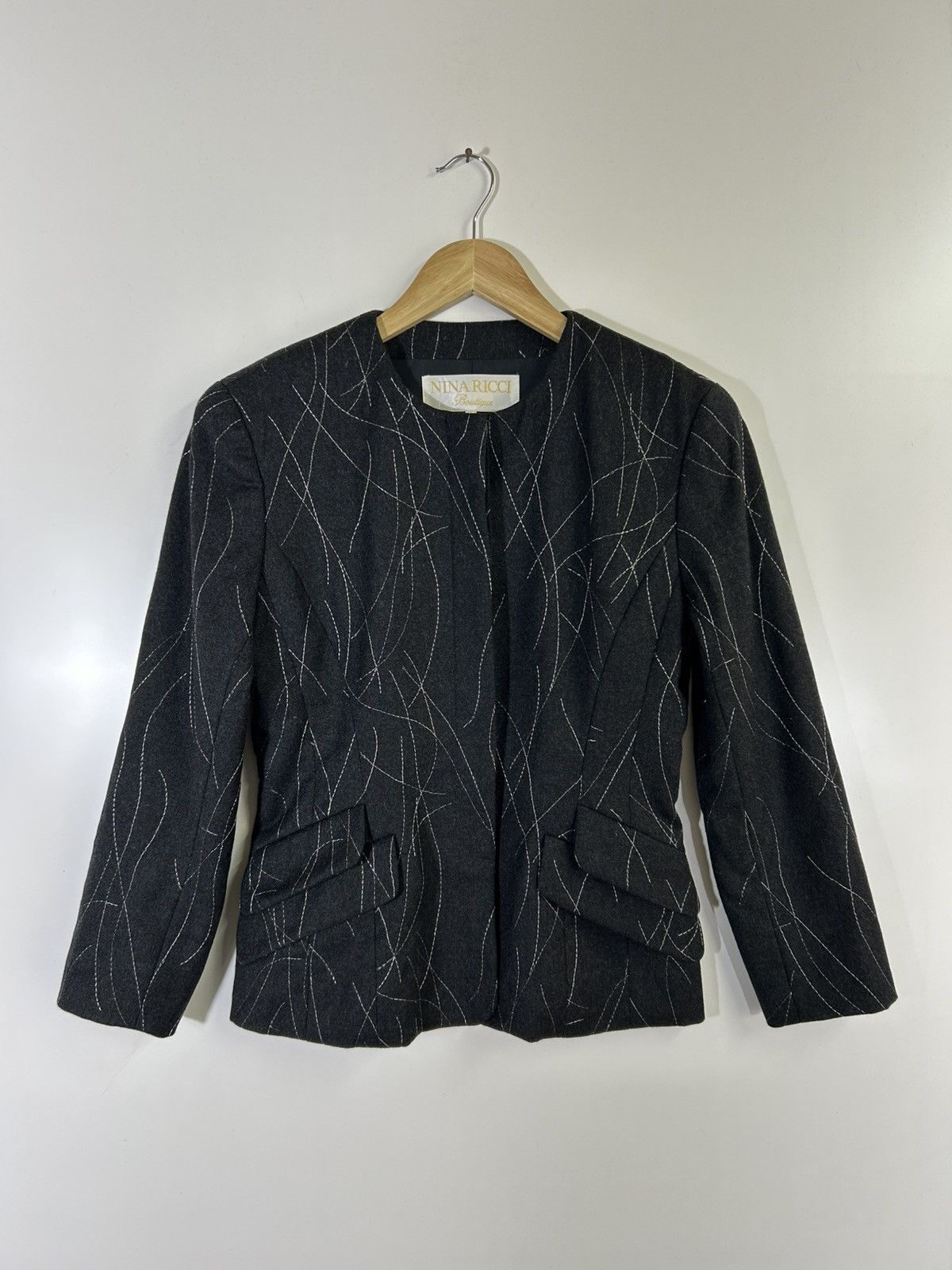 Nina Ricci 🔥Nina Ricci Wool Collarless Button Coat Jacket Size S / US 4 / IT 40 - 1 Thumbnail