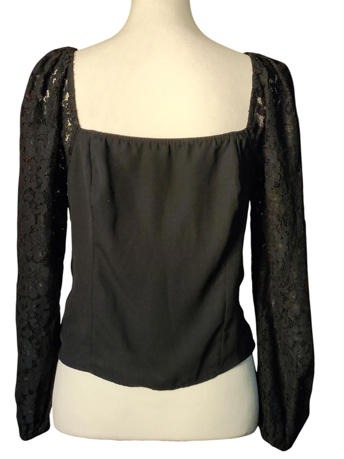 Abercrombie & Fitch Abercrombie & Fitch Women's Smocked Lace-Sleeve Top Size L / US 10 / IT 46 - 6 Thumbnail