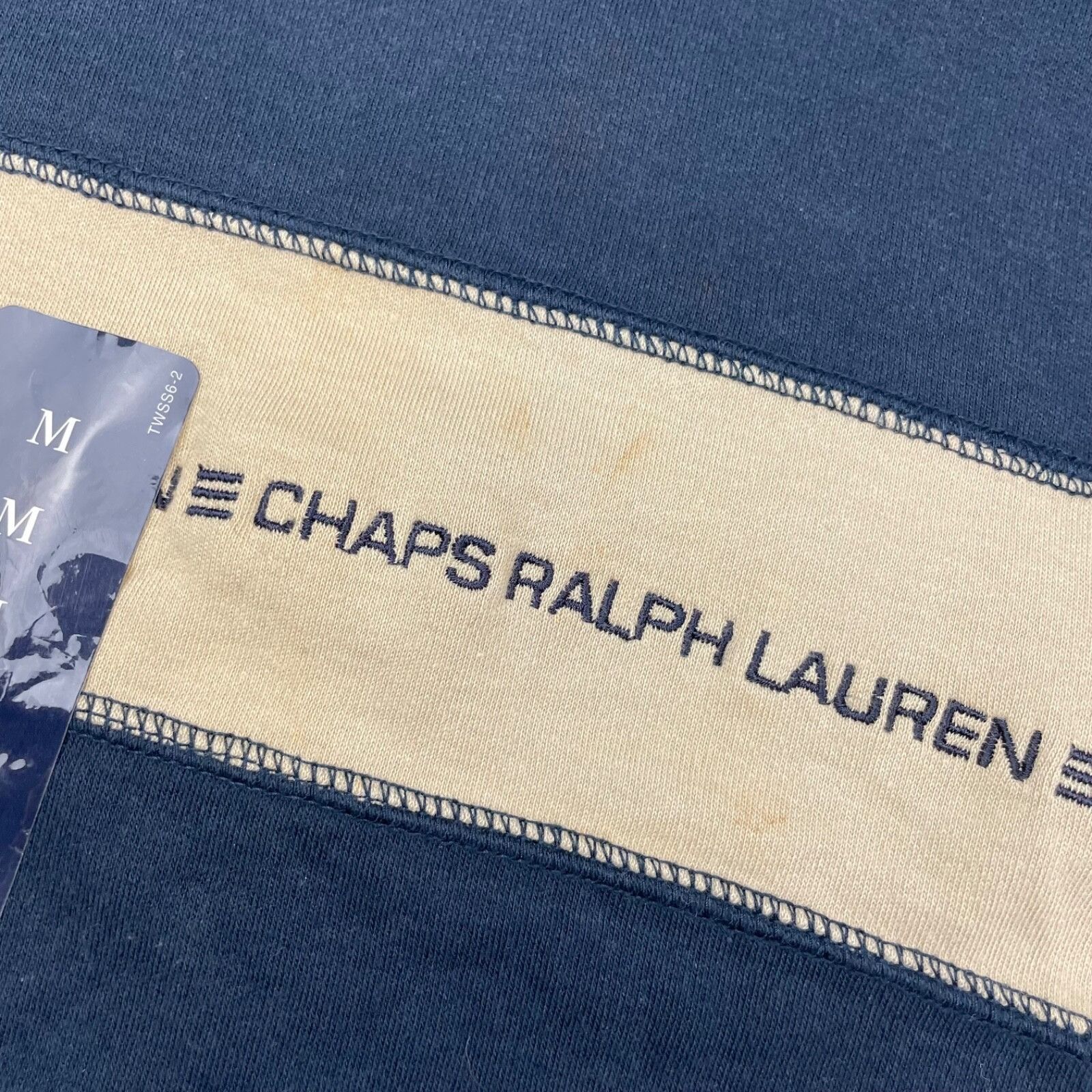 Chaps Ralph Lauren NEW Ralph Lauren Chaos Men's Y2K Mock Neck T-Shirt Navy/Beig Size US M / EU 48-50 / 2 - 8 Thumbnail