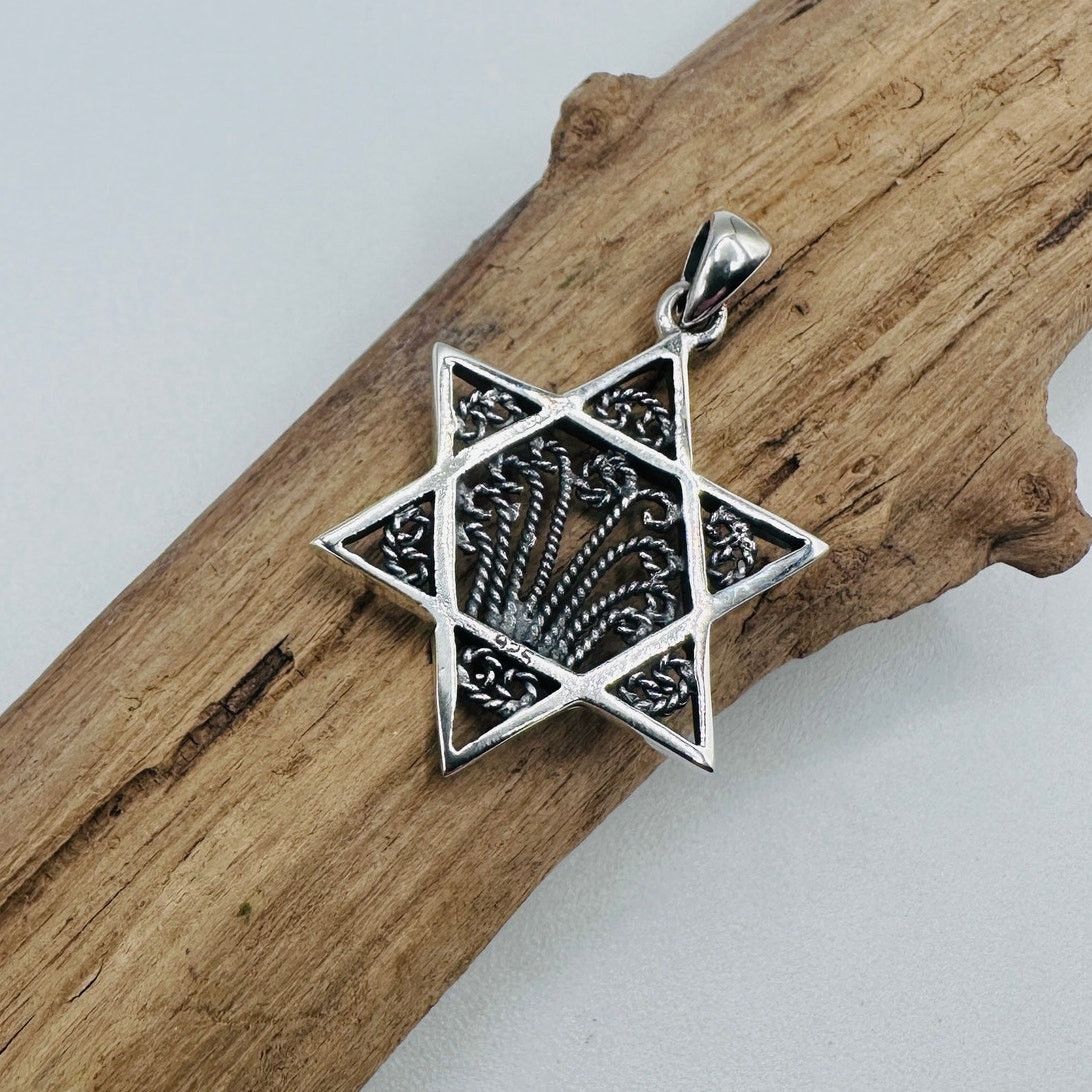 The Unbranded Brand Sterling Silver Star of David Filigree Pendant, Israel Size ONE SIZE - 5 Thumbnail