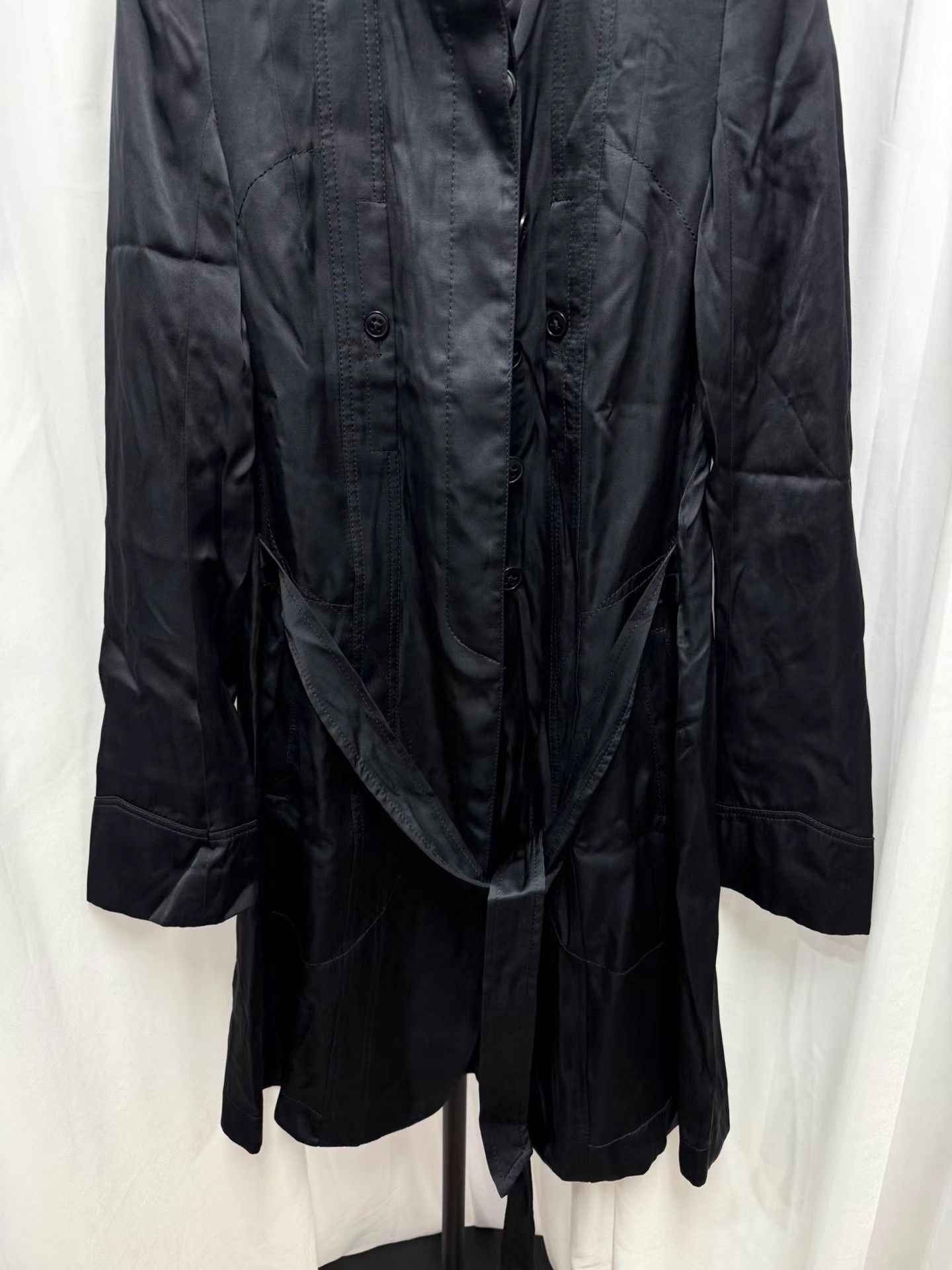 Ann Demeulemeester Ann Demeulemeester 100% Silk Stand Collar Court Coat K20 Size XXS / US 00 / IT 34 - 3 Thumbnail