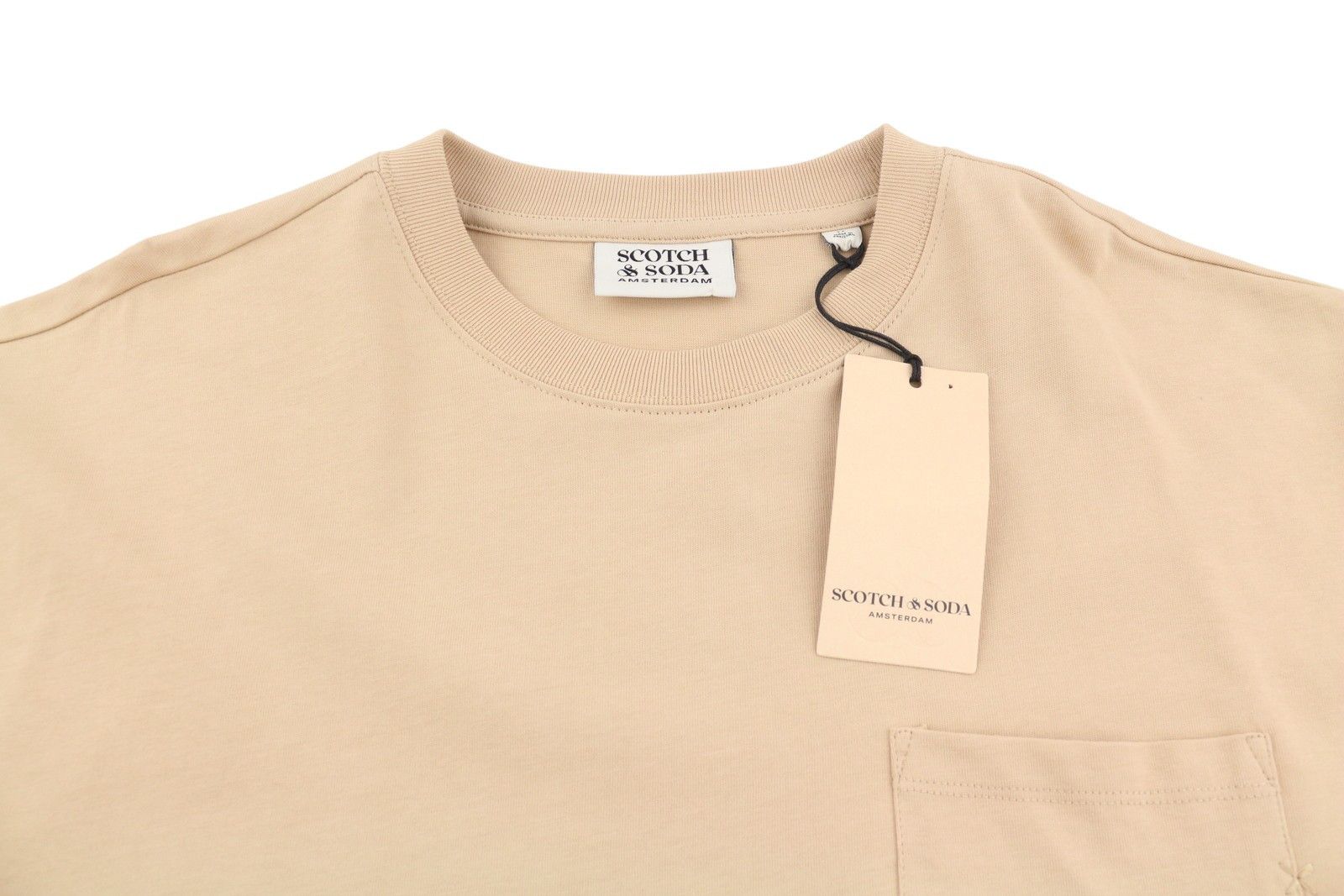 Scotch & Soda M Beige Organic Cotton Pocket T-Shirt 88584 Size US M / EU 48-50 / 2 - 4 Thumbnail