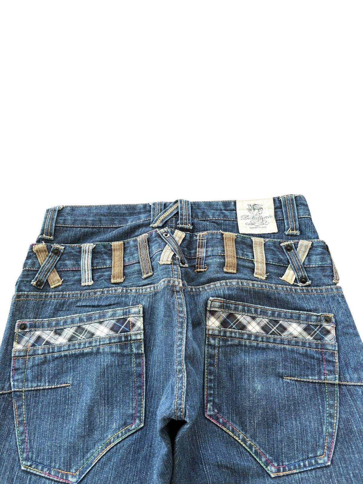 Japanese Brand VTG Y2K Dominate Double Waist Raw Denim Loose Jeans Size US 31 - 8 Thumbnail