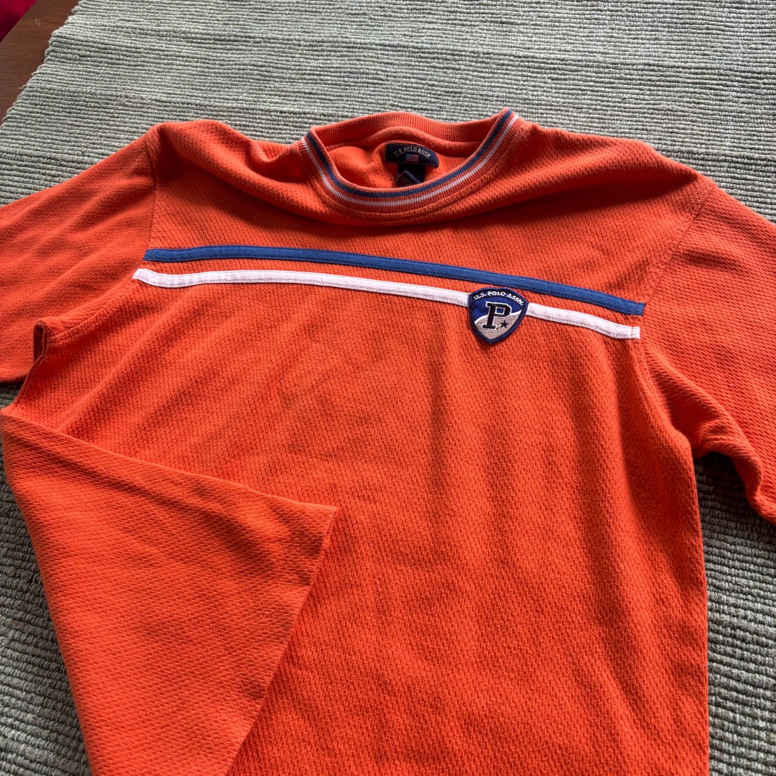 U.S. Polo Assn. × Vintage Vintage Y2K Orange Cotton Mesh US Polo Assn Tee Shirt Sz L Size US L / EU 52-54 / 3 - 7 Thumbnail