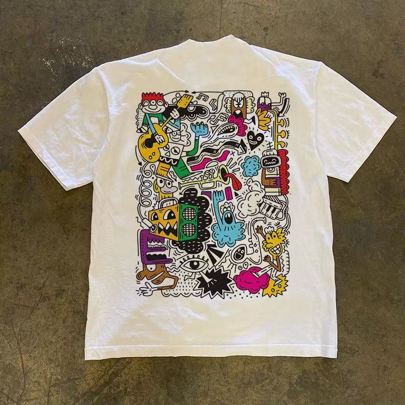 Vintage White retro music hip-hop print t-shirt Size US M / EU 48-50 / 2 - 1 Thumbnail
