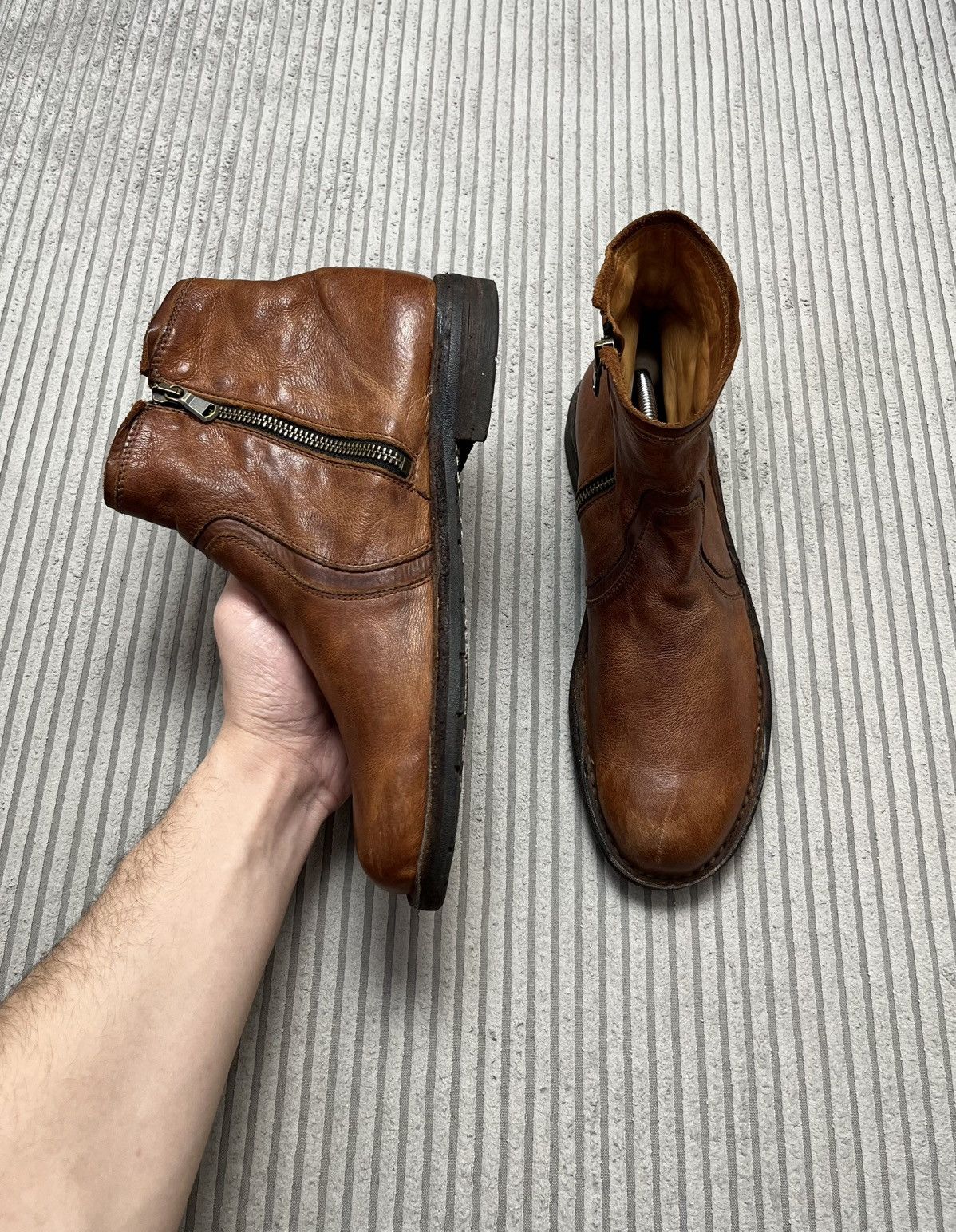 Guidi Leather Ankle Zip Guidi Style Biker Brown Boots 90s Size US 7.5 / EU 40-41 - 12 Thumbnail