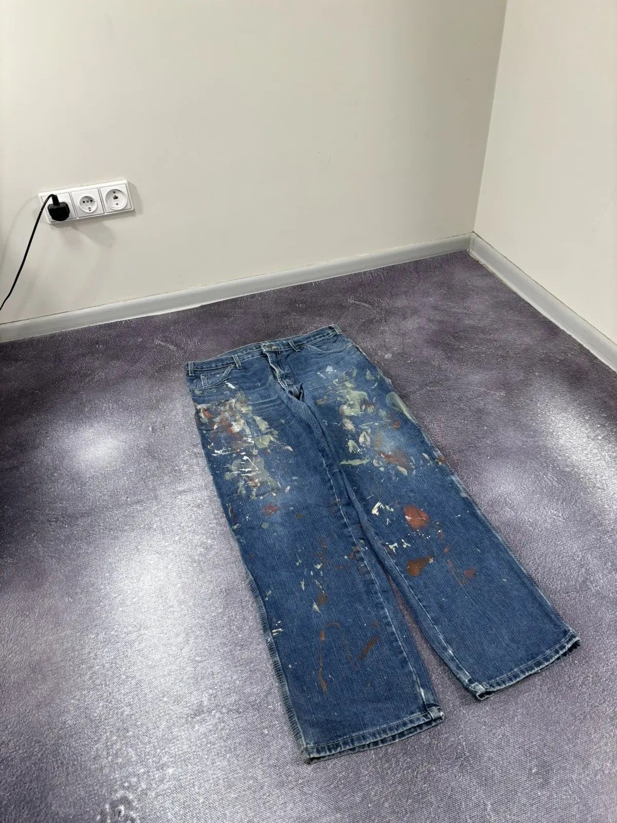 Dickies × Vintage Vintage Dickies USA Painted Blue Denim Y2K Skate Baggy Jeans Size US 34 / EU 50 - 8 Thumbnail