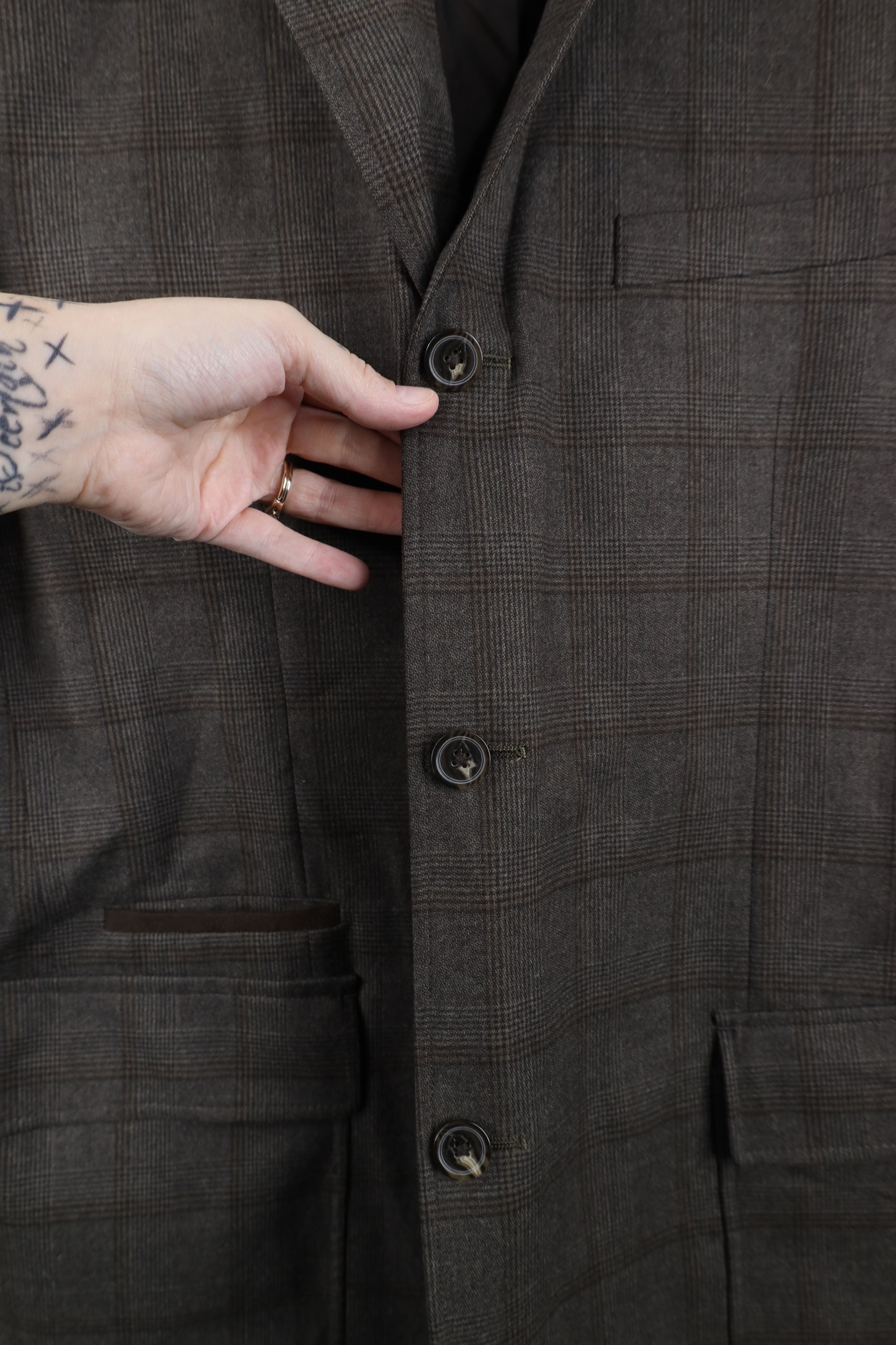 Johnston & Murphy Johnston & Murphy Suit Coat Blazer Jacket Coat Brown Plaid Size US XL / EU 56 / 4 - 8 Thumbnail