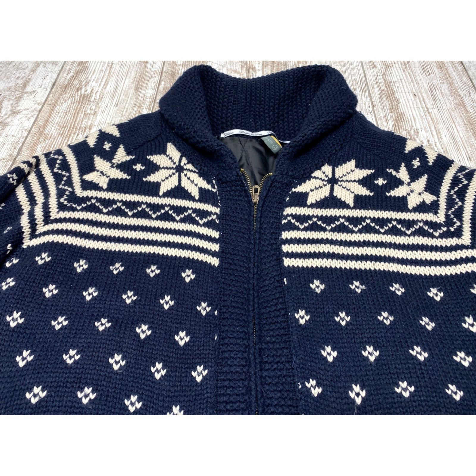 Vintage Piazza Italiaman Winter Edition Knit Sweater Men’s Large Blue White Lined 7439 Size US L / EU 52-54 / 3 - 6 Thumbnail