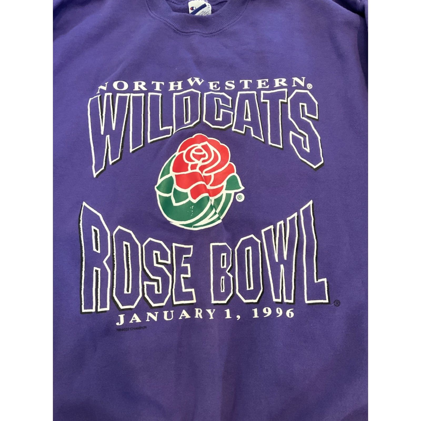 Champion VINTAGE Champion Northwestern Rose Bowl Reverse Weave Sweatshirt Shirt Mens L Purple NCAA 90s College Football Graphic Print Size US L / EU 52-54 / 3 - 4 Thumbnail
