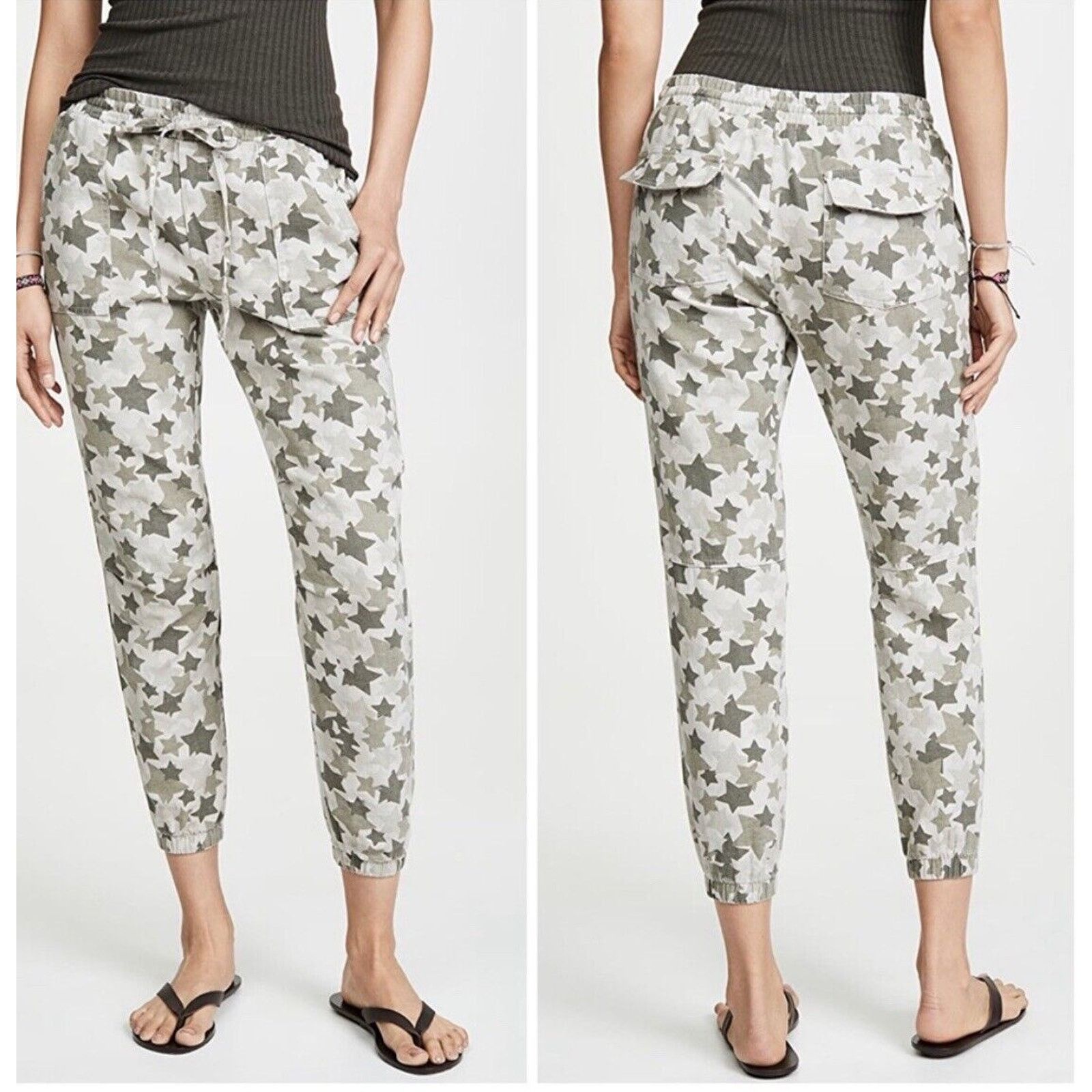 MONROW Monrow · Star Camo Joggers · Size Large · Elastic Waist Size 32" / US 10 / IT 46 - 1 Thumbnail